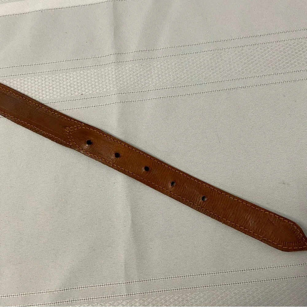 Southwestern Aztec Womens Tapestry Inlaid Leather Belt -size 34
